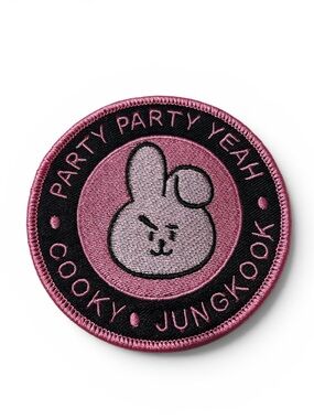 Cooky Jungkook Pink Embroidered Party Patch - Party Party Yeah